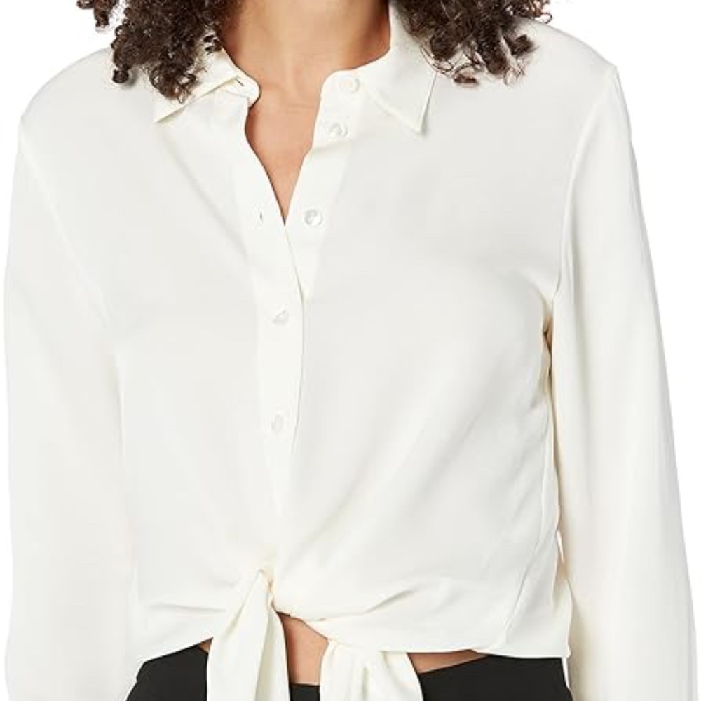 NWT Theory Silk Tie Waist Shirt